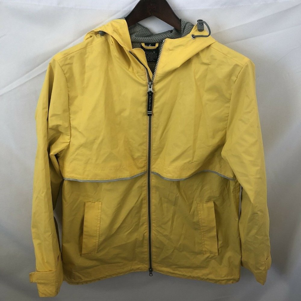 Charles River Apparel Womens Buttercup Reflective Full Zip Rain Jacket Size M